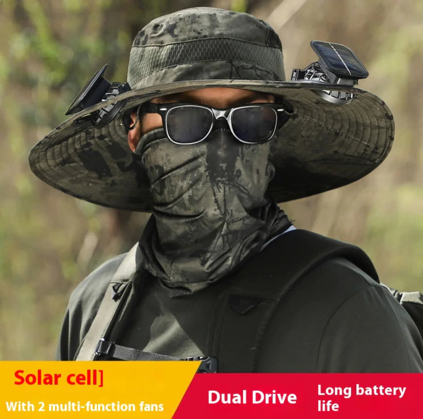 Solar Powered Fan Sun Protection Outdoor Hat