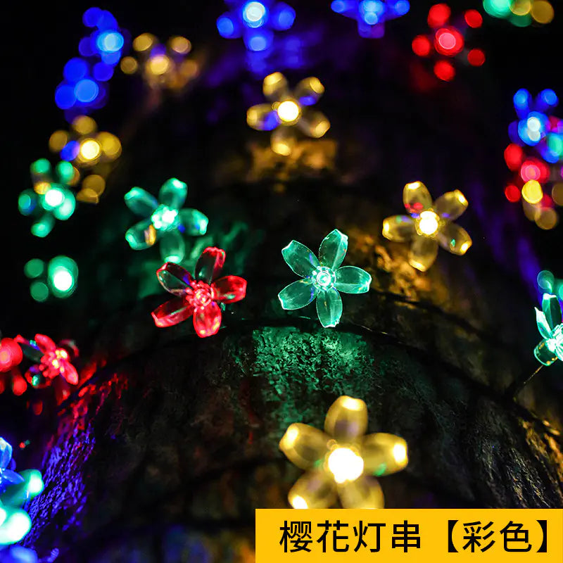 Sakura LED String Lights for Outdoor Decoration - Multi Colourv (Solar Powered)