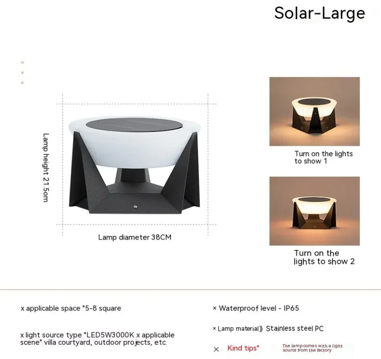 Modern Solar Powered Pillar Lamp