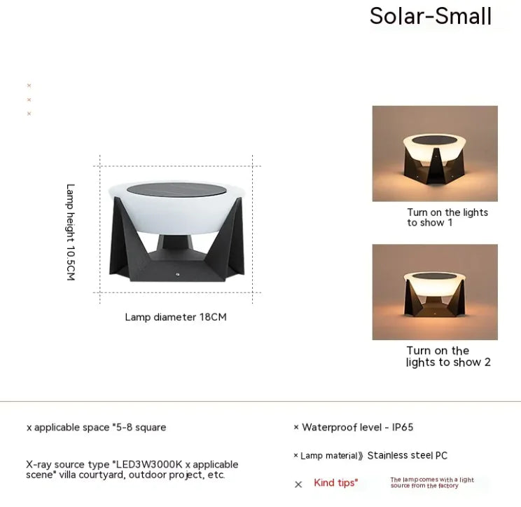 Modern Solar Powered Pillar Lamp