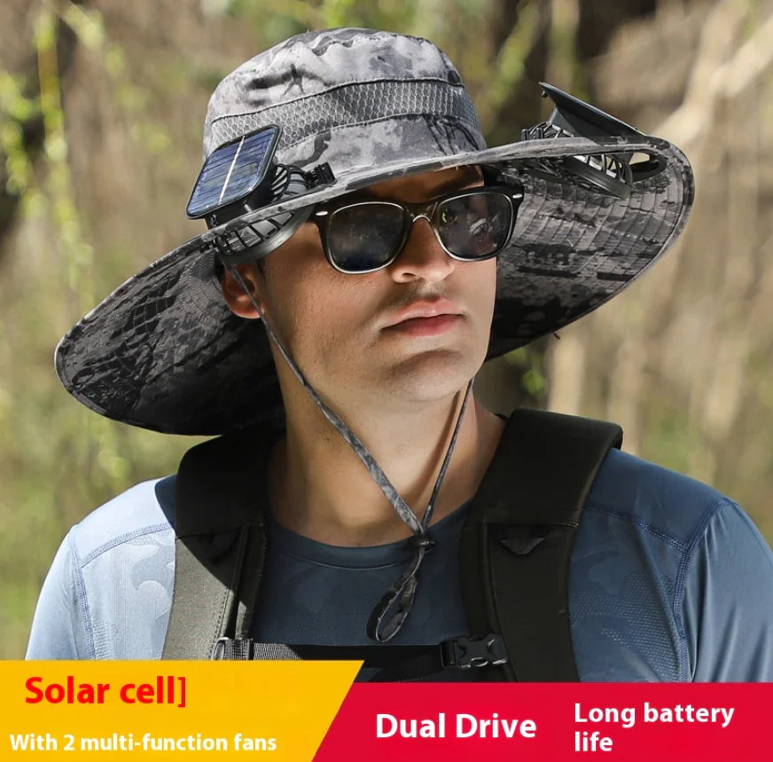 Solar Powered Fan Sun Protection Outdoor Hat