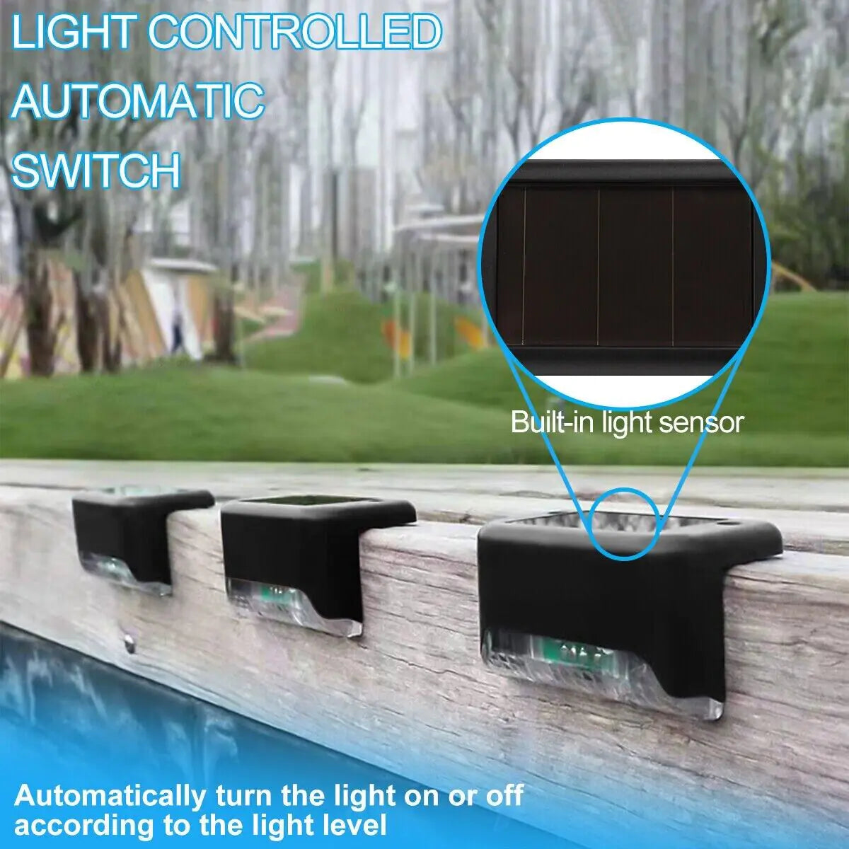 Modern Solar Powered Stair, Deck & Fence Lights - Outdoor Waterproof LED - 8 Pack