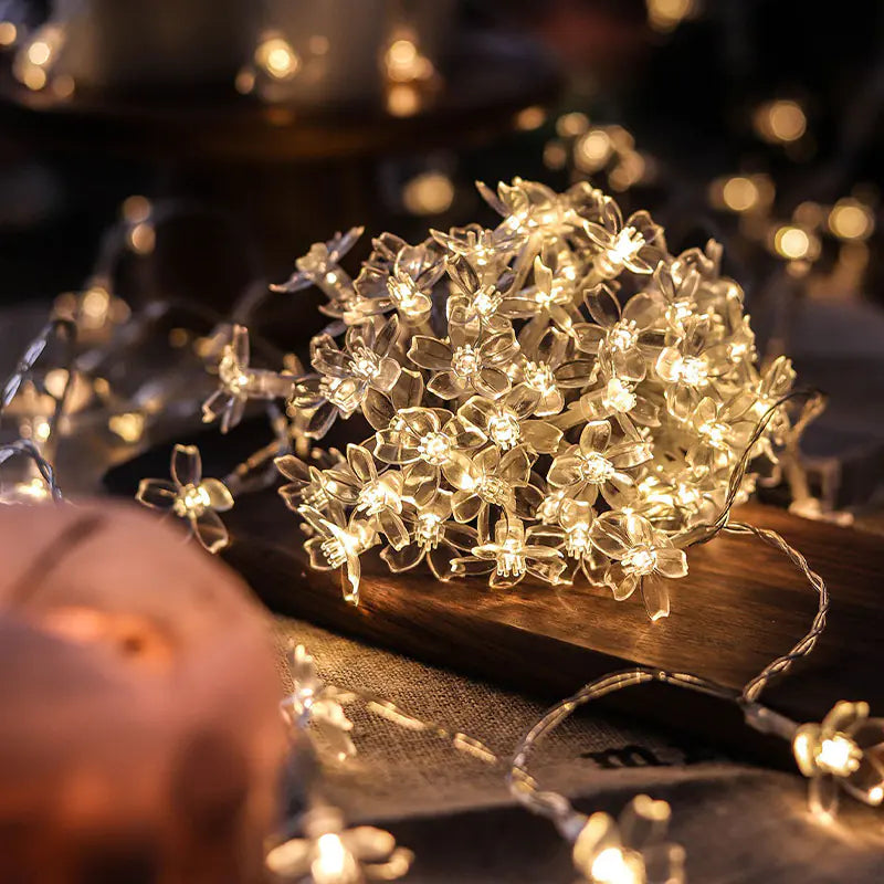 Sakura LED String Lights for Outdoor Decoration - Multi Colourv  (Solar Powered)