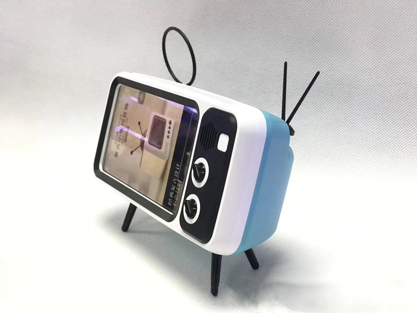 Retro TV Phone Stand with Mini Bluetooth Speaker - PTH800