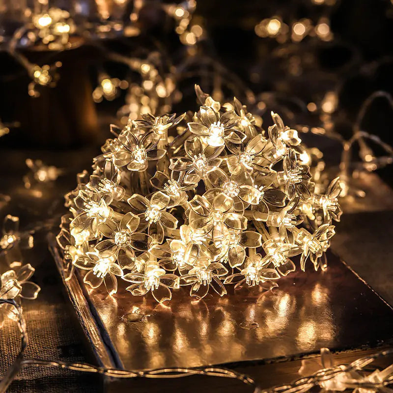 Sakura LED String Lights for Outdoor Decoration - Multi Colourv  (Solar Powered)