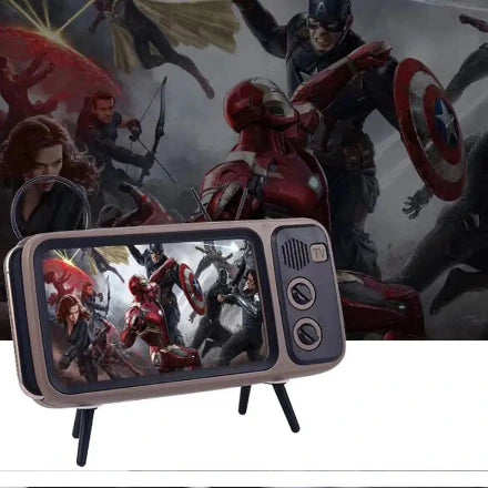 Retro TV Phone Stand with Mini Bluetooth Speaker - PTH800