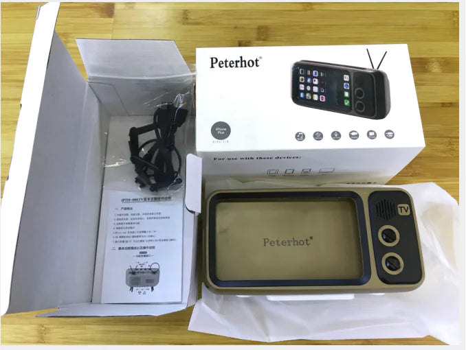 Retro TV Phone Stand with Mini Bluetooth Speaker - PTH800