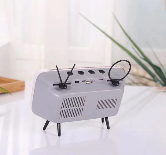 Retro TV Phone Stand with Mini Bluetooth Speaker - PTH800