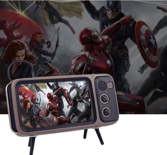 Retro TV Phone Stand with Mini Bluetooth Speaker - PTH800