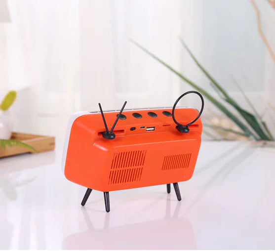 Retro TV Phone Stand with Mini Bluetooth Speaker - PTH800